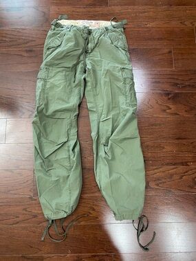 Abercrombie and Fitch Pants Womens 4 Green Cargo Baggy Paratrooper Skater